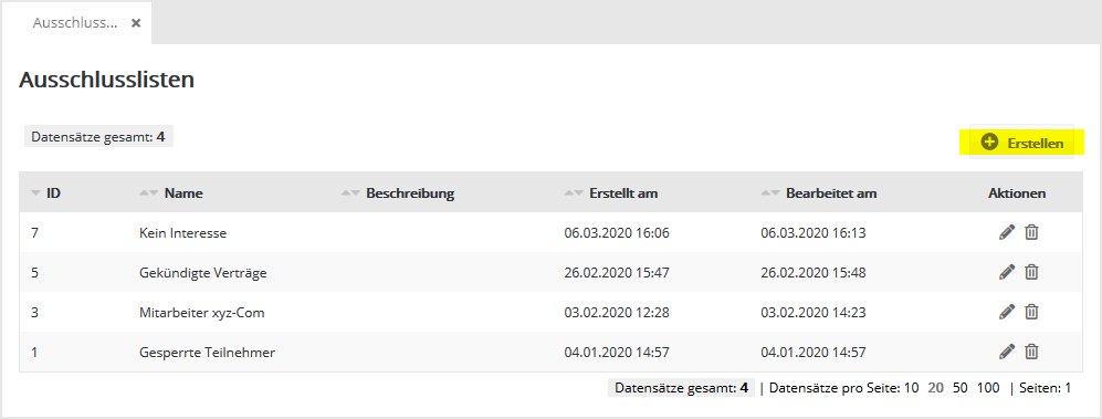 Abonnentenlisten in EOS Newslettertool